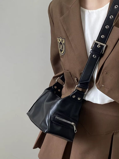 Vintage Y2K PU Leather Underarm Shoulder Bag