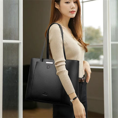 Genuine Soft PU Leather Large Women’s Tote & Shoulder Bag