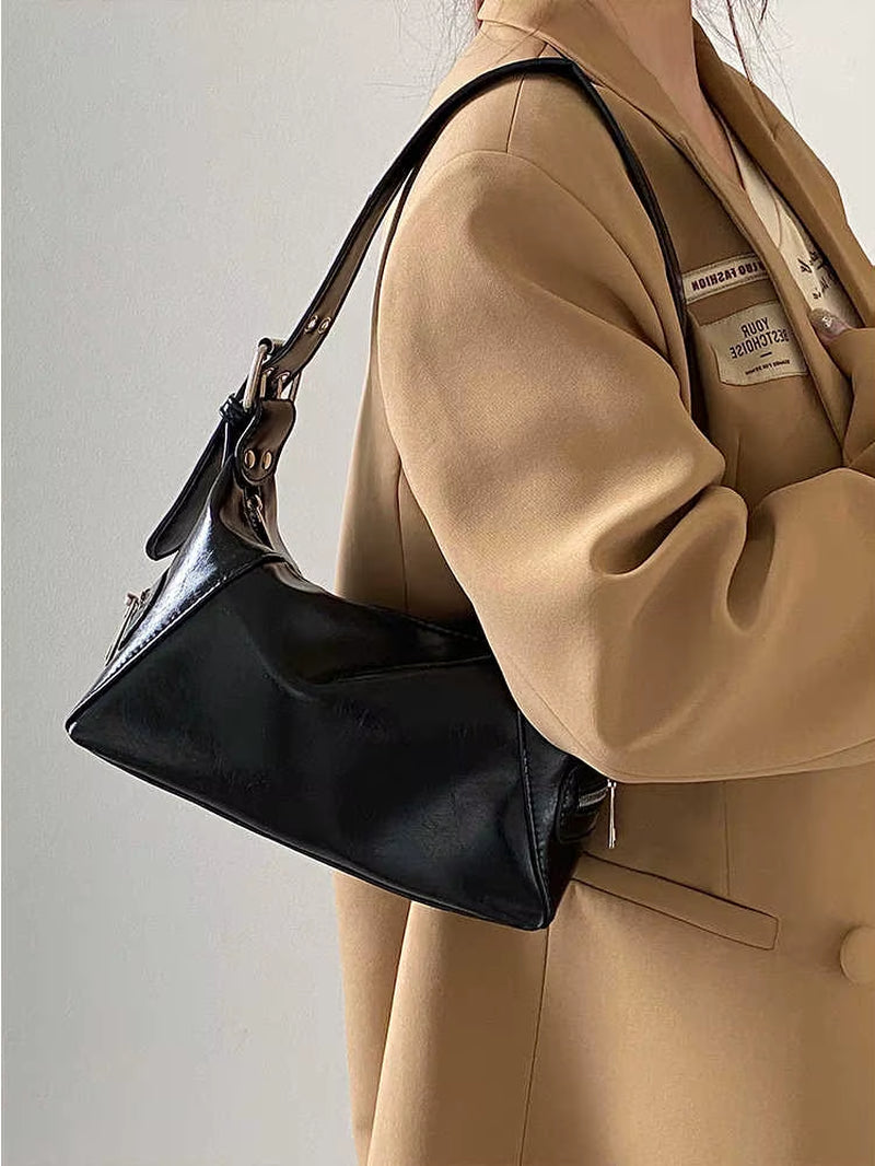 Vintage Y2K PU Leather Underarm Shoulder Bag