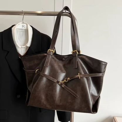 Y2K Retro PU Leather Shoulder Bag – Luxury Women’s Tote