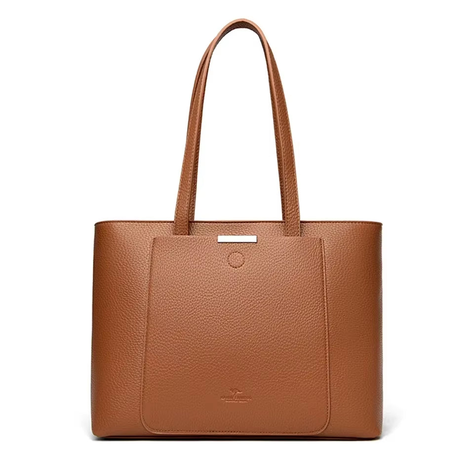 Genuine Soft PU Leather Large Women’s Tote & Shoulder Bag