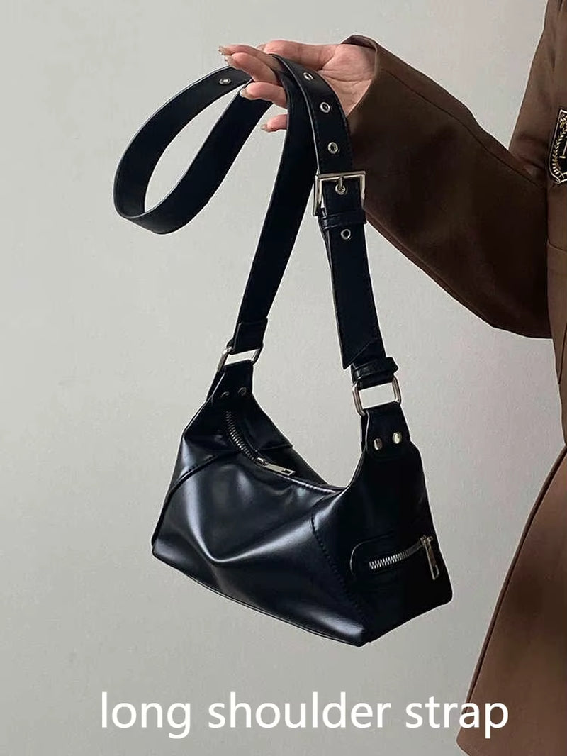 Vintage Y2K PU Leather Underarm Shoulder Bag