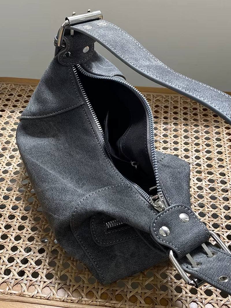 Vintage Y2K PU Leather Underarm Shoulder Bag