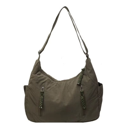 Y2K soft cloth women’s shoulder bag – casual, roomy, solid color.”