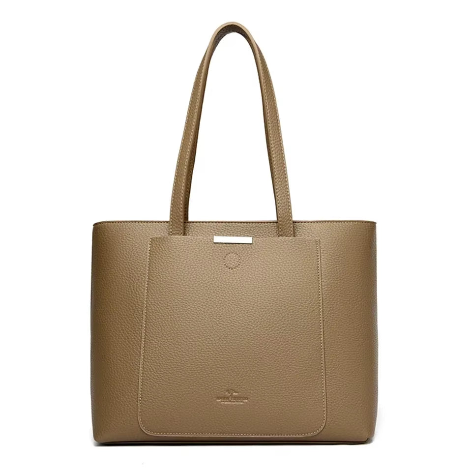 Genuine Soft PU Leather Large Women’s Tote & Shoulder Bag